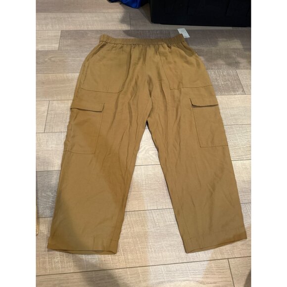 Women's High-Rise Ankle Cargo Pants - a New Day Tan XXL - Picture 2 of 9